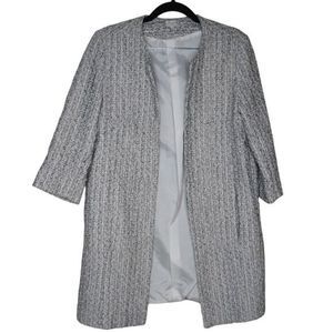 Les Ateliers De La Maille Tweed‎ Lisa Blue White Coat Size 1